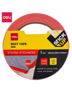 Tekstiilteip DELI 48mm x20m 230mic punane