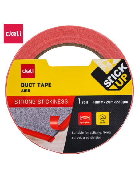 Tekstiilteip DELI 48mm x20m 230mic punane