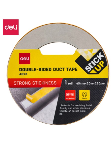 Double-sided duct Tape DELI 45mm*20m*280μm 1 roll brown