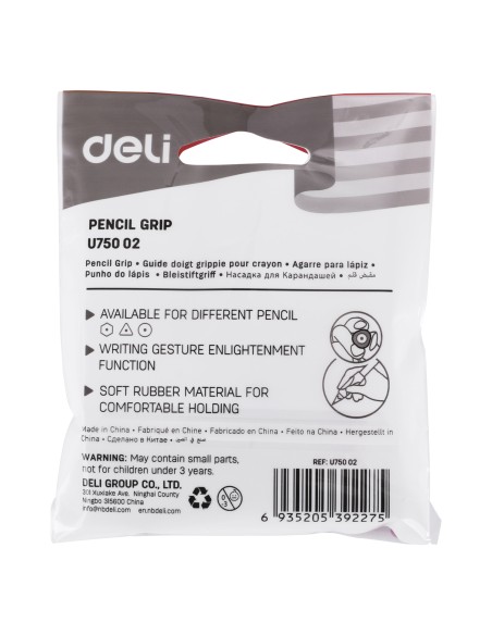 Sõrmekumm DELI U75002 harilikule pliiatsile, ergonoomiline, 4tk/pk blistris
