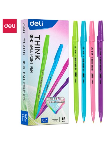 Ball Point Pen DELI bullet tip：0.7mm blue