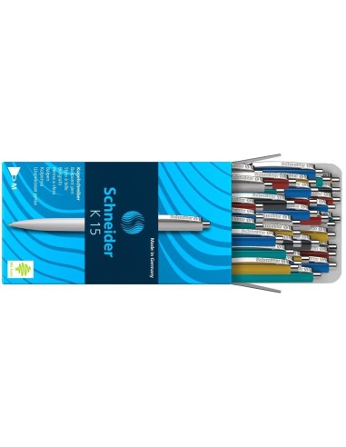 Ballpoint pen Schneider K15 assorted barrel, blue