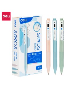 Gel Pen DELI bullet tip:0.5mm blue