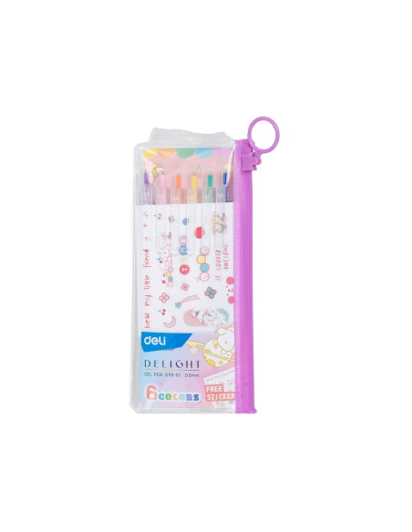 Geelpliiatsite komplekt DELI Delight pastell 0.5mm 6-värvi