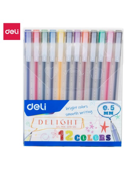 Gel Pen DELI bullet tip：0.5 mm asst.