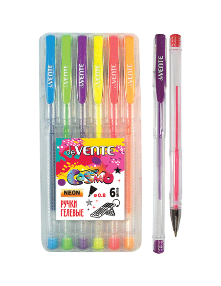 Geelpliiatsite komplekt deVENTE Cosmo Fluo 0.8mm 6-värvi