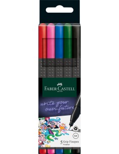 Tindipliiats Faber-Castell FinePen 0.4mm 5-värvi
