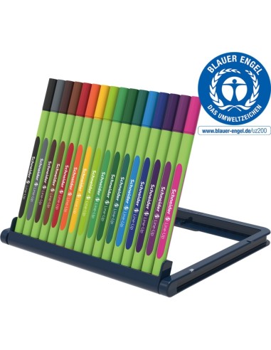Fineliner Line-Up 0,4 assorted Adjustable pencil case stand 16 pieces