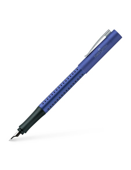 Faber-Castell Grip 2011 fountain pen, nib width F, ink blue erasable, barrel colour blue