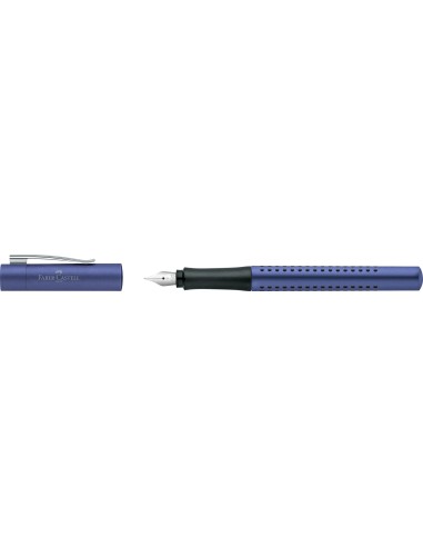 Faber-Castell Grip 2011 fountain pen, nib width F, ink blue erasable, barrel colour blue