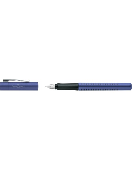Faber-Castell Grip 2011 fountain pen, nib width F, ink blue erasable, barrel colour blue