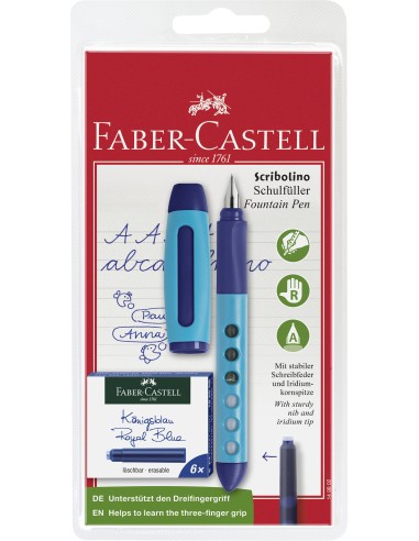 Faber-Castell Scribolino school fountain pen, right-hander, blue
