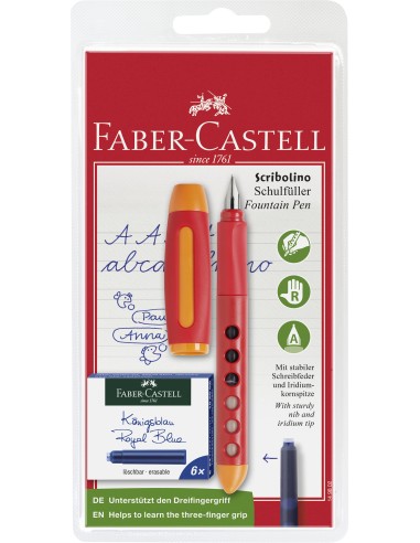 Faber-Castell Scribolino school fountain pen, right-hander, blue