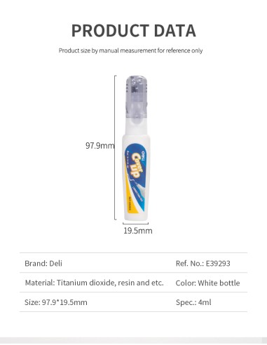 Korrektuurpliiats DELI 4ml