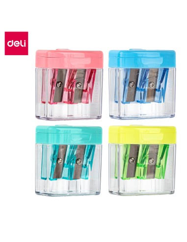 Pencil Sharpener 2-hole w/canister Asst.