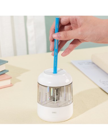 Electric Pencil Sharpener DELI for graphite pencil φ6.9-8mm white