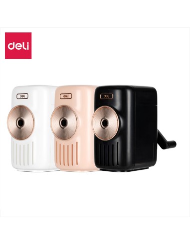 Rotary Sharpener DELI For graphite pencil φ6.9-8mm black white pink