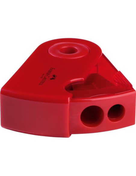 Faber-Castell Sleeve twin sharpening box, red, blue, assorted