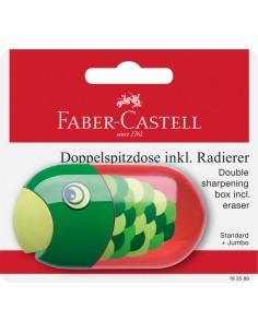 Double hole sharpener fish incl. eraser 2