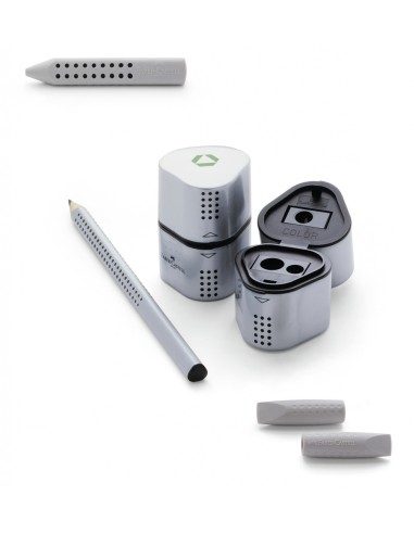Faber-Castell Grip 2001 trio sharpening box, silver