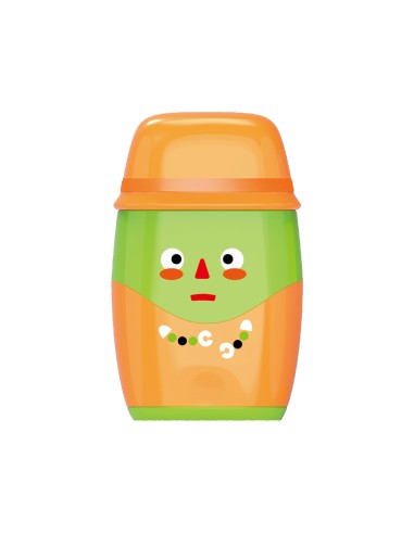 2-hole sharpener with eraser, new design 1pc/blister card