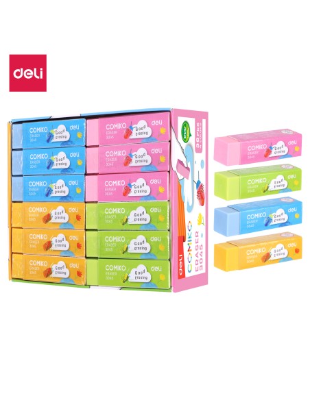 Kustukumm DELI Comiko assortii värvid