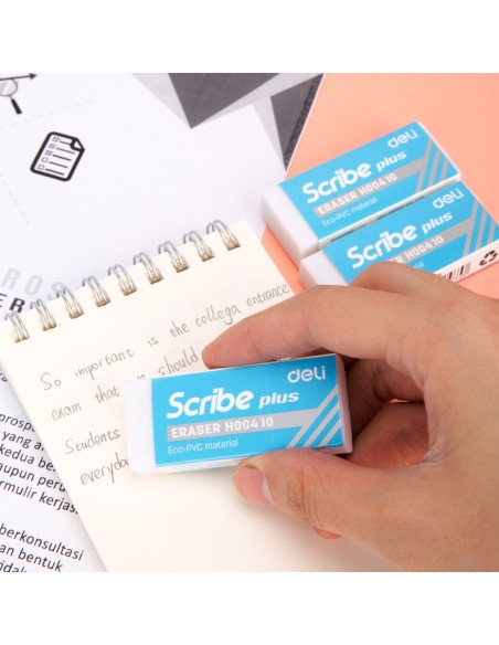 Kustukumm DELI Scribe Plus Eco-PVC valge