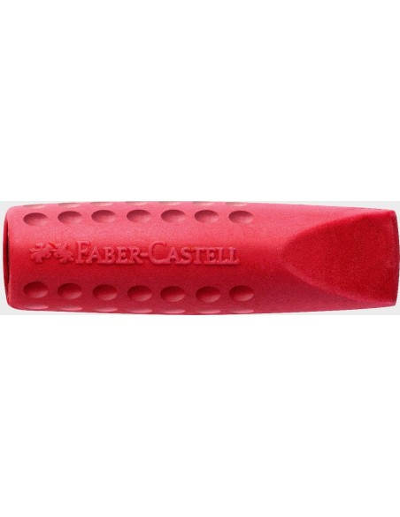 Faber-Castell Grip 2001 eraser cap eraser, 2x grey, red or grey, blue