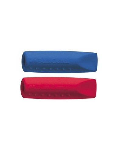 Faber-Castell Grip 2001 eraser cap eraser, 2x grey, red or grey, blue