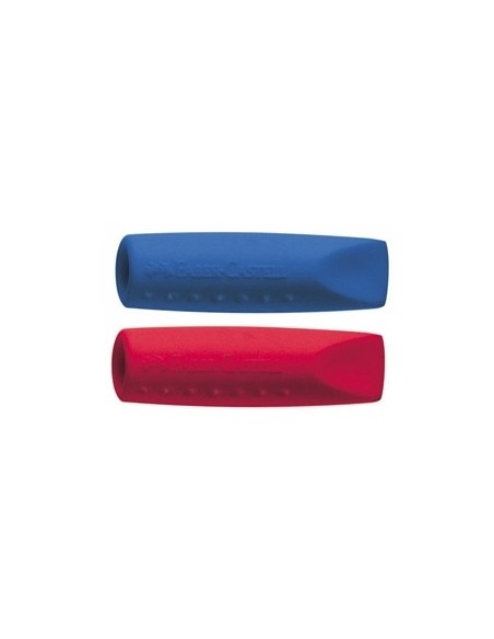Faber-Castell Grip 2001 eraser cap eraser, 2x grey, red or grey, blue