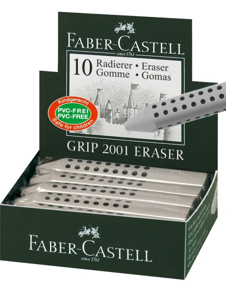 Faber-Castell Grip 2001 triangular eraser, grey