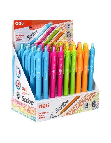 Mehaaniline harilik pliiats DELI Scribe 0.5mm assortii