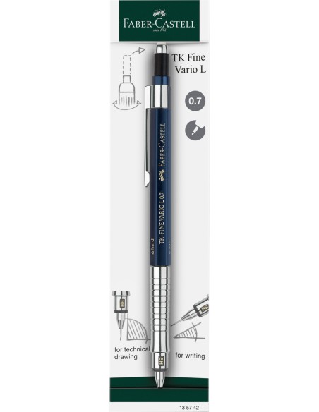 Mehaaniline harilik pliiats Faber-Castell TK-FINE VARIO L 0.7mm tumesinine